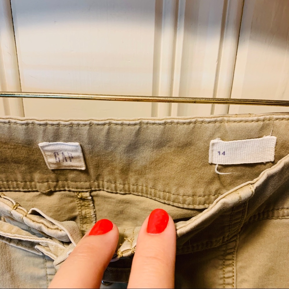 Gap wide leg crop khaki lace-up fly gaucho 14 - Picture 5 of 6